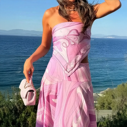 Ensemble Élégant Haut Kimono + Jupe Saylana