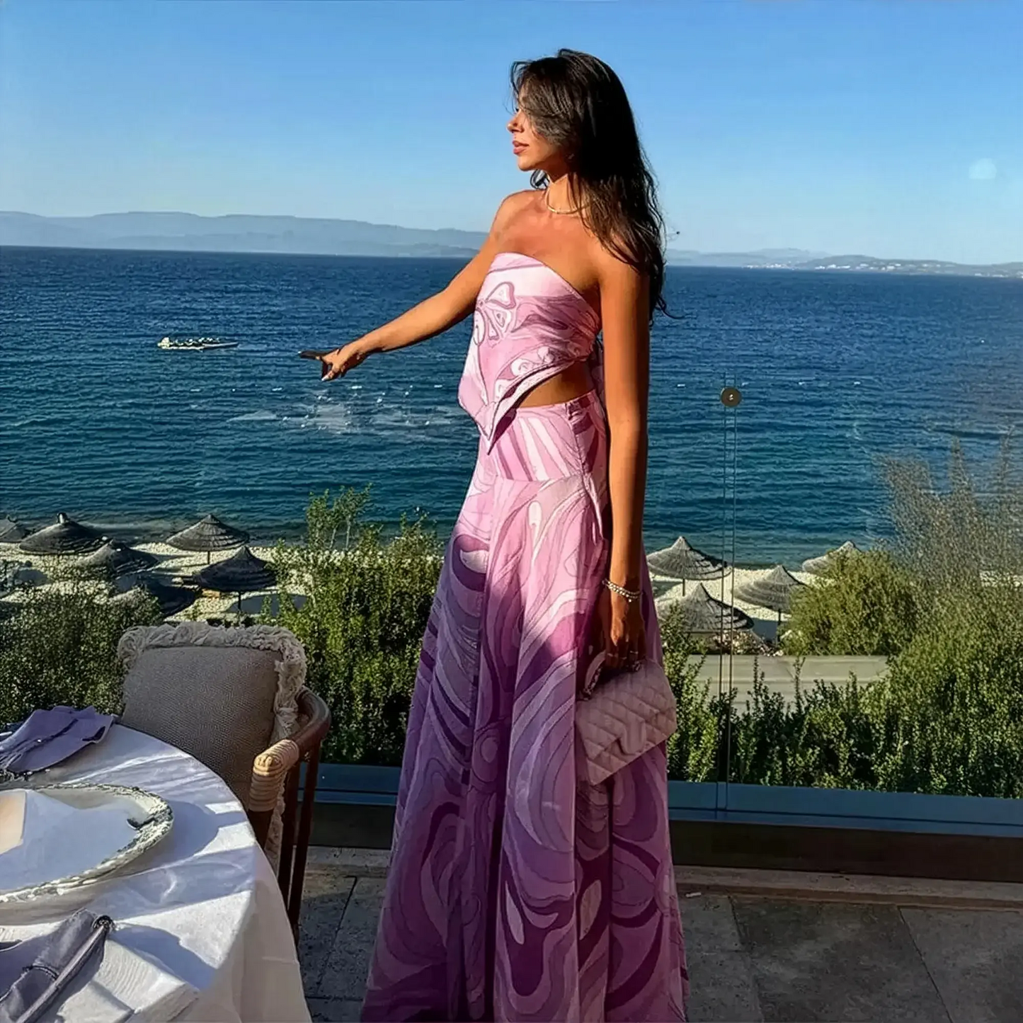 Ensemble Élégant Haut Kimono + Jupe Saylana