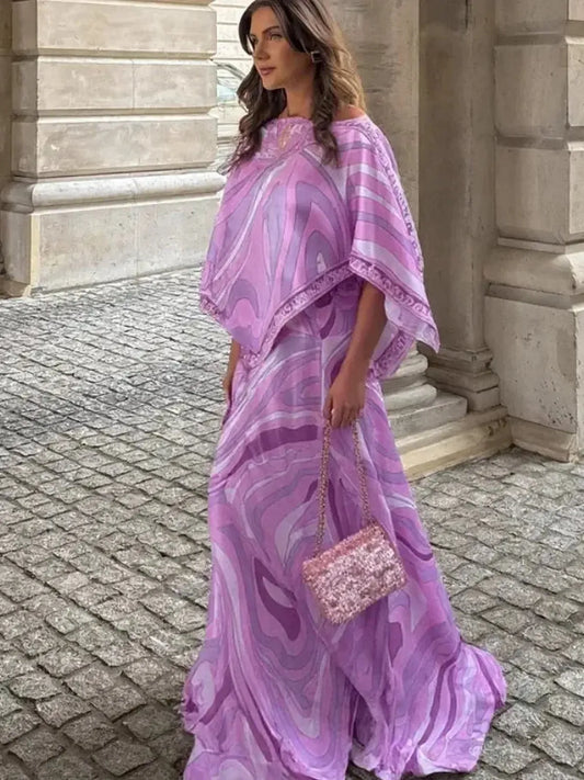 Ensemble Élégant Haut Kimono + Jupe-Saylana