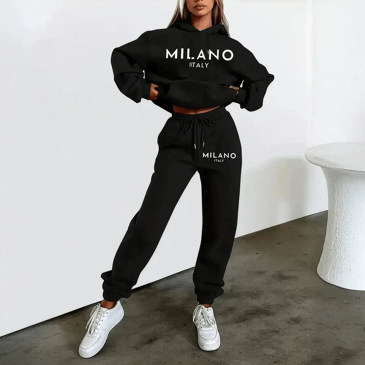 Ensemble Hoodie MILANO + Pantalon Femme Streetwear - Saylana