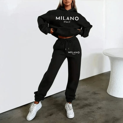Ensemble Hoodie MILANO + Pantalon Femme Streetwear - Saylana