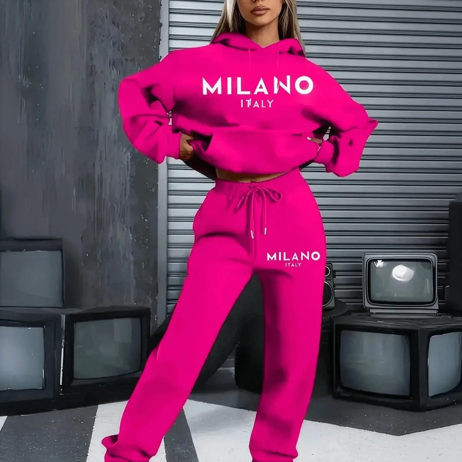 Ensemble Hoodie MILANO + Pantalon Femme Streetwear - Saylana