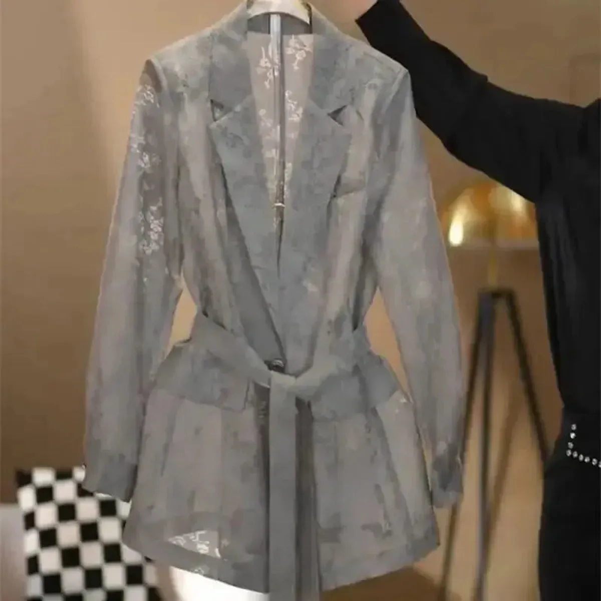 Ensemble Imprimé 2 Pièces : Veste Lacée + Pantalon Large-Saylana