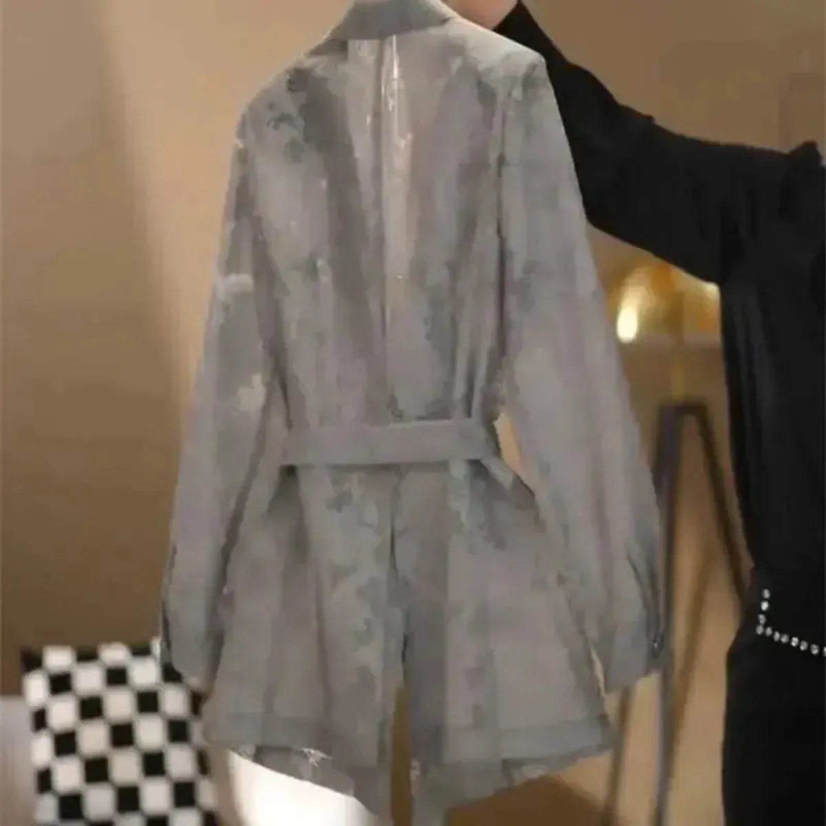 Ensemble Imprimé 2 Pièces : Veste Lacée + Pantalon Large-Saylana