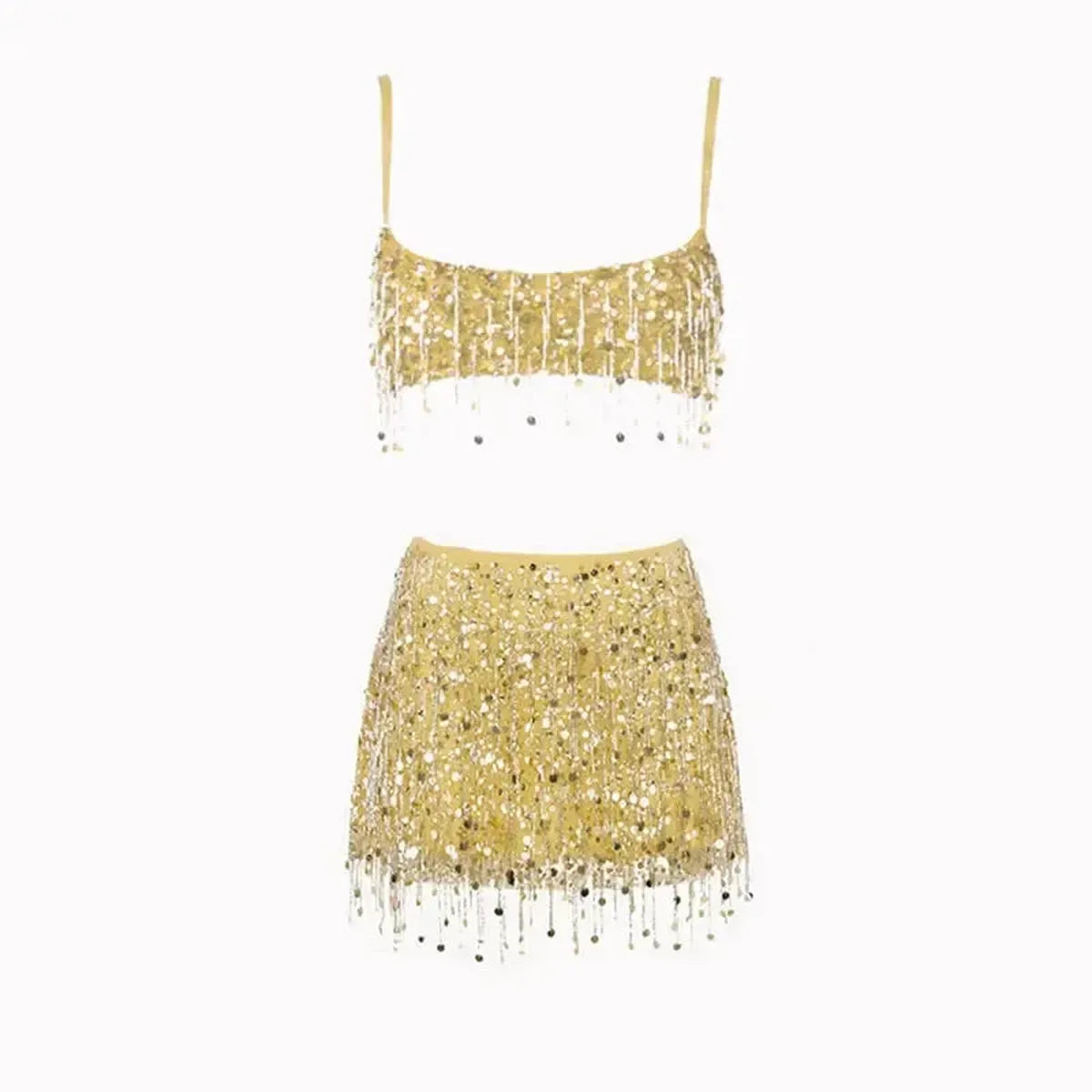 Ensemble Jupe à Franges Pailleté-Saylana