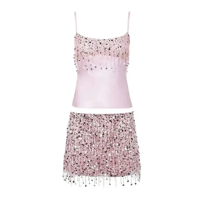 Ensemble Jupe à Franges Pailleté-Saylana