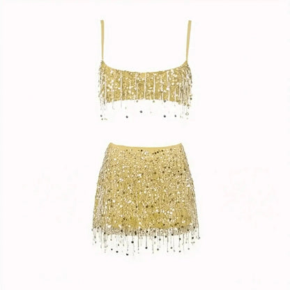 Ensemble Jupe à Franges Pailleté - Saylana