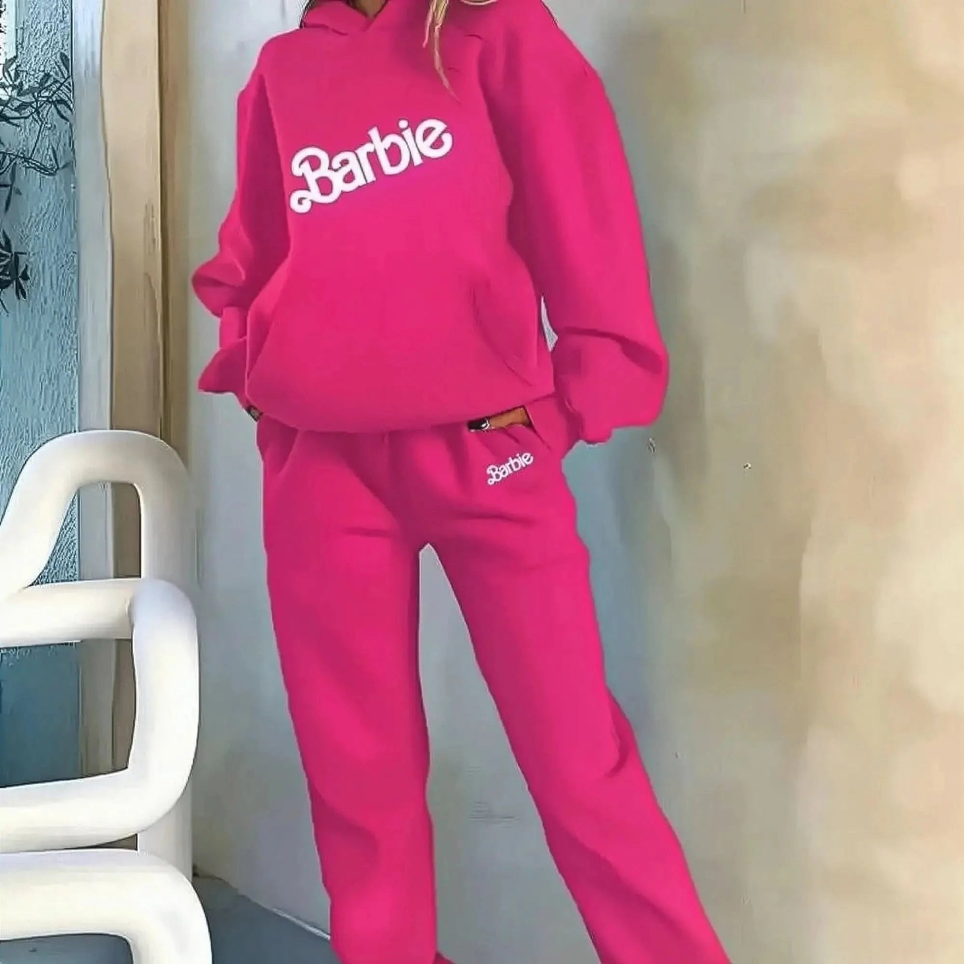 Ensemble Kawaii Hoodie Barbie + Pantalon - Saylana
