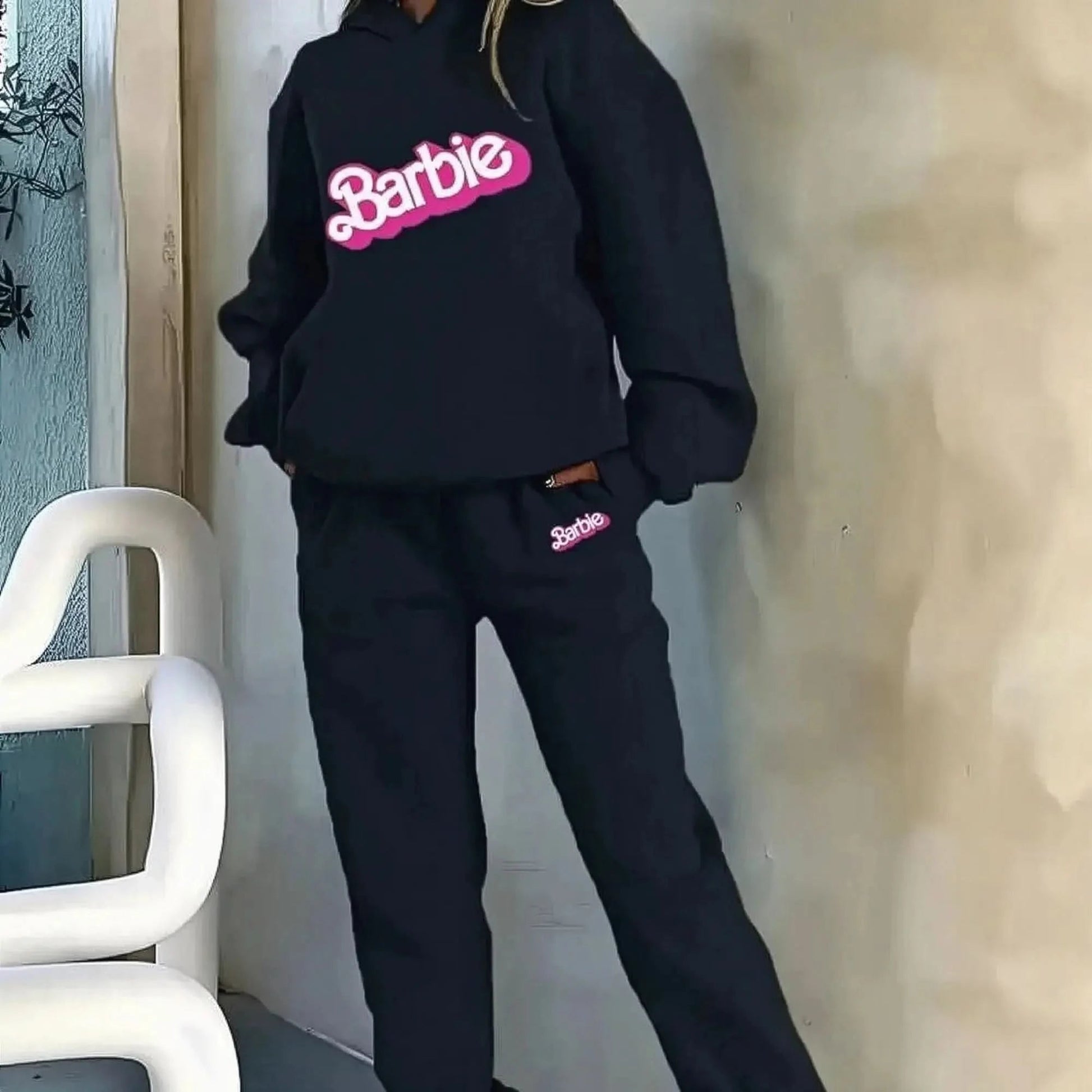 Ensemble Kawaii Hoodie Barbie + Pantalon - Saylana