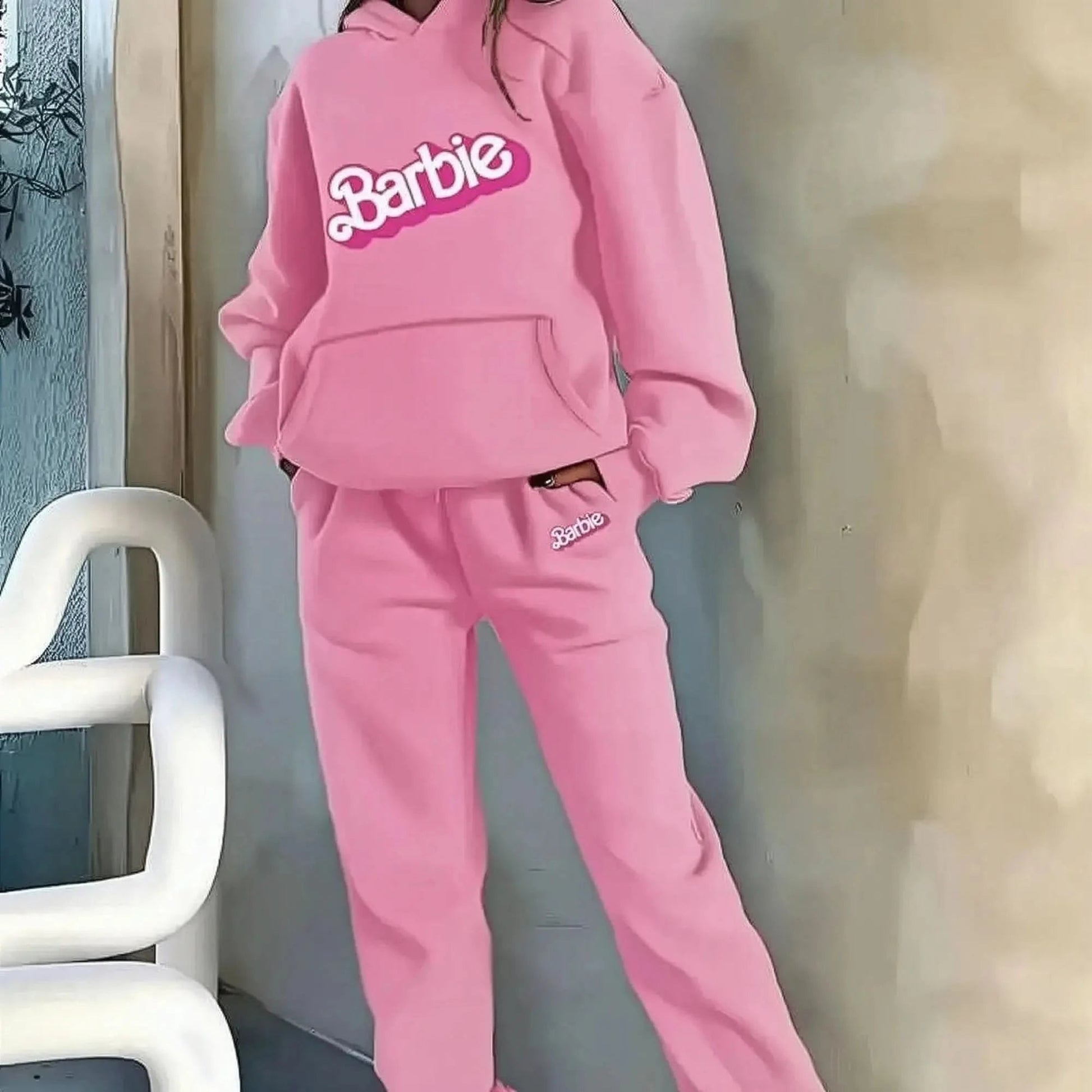 Ensemble Kawaii Hoodie Barbie + Pantalon - Saylana