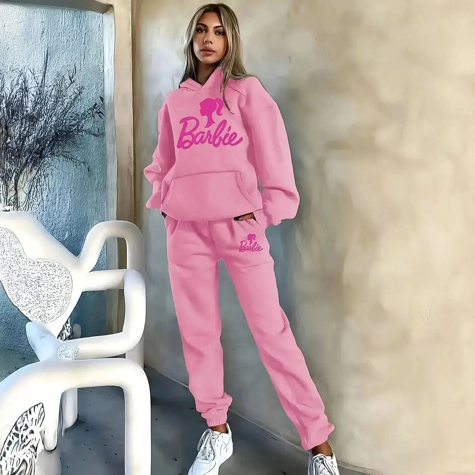 Ensemble Kawaii Hoodie Barbie + Pantalon - Saylana