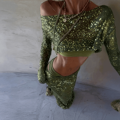 Ensemble Pailleté Jupe Longue - Saylana