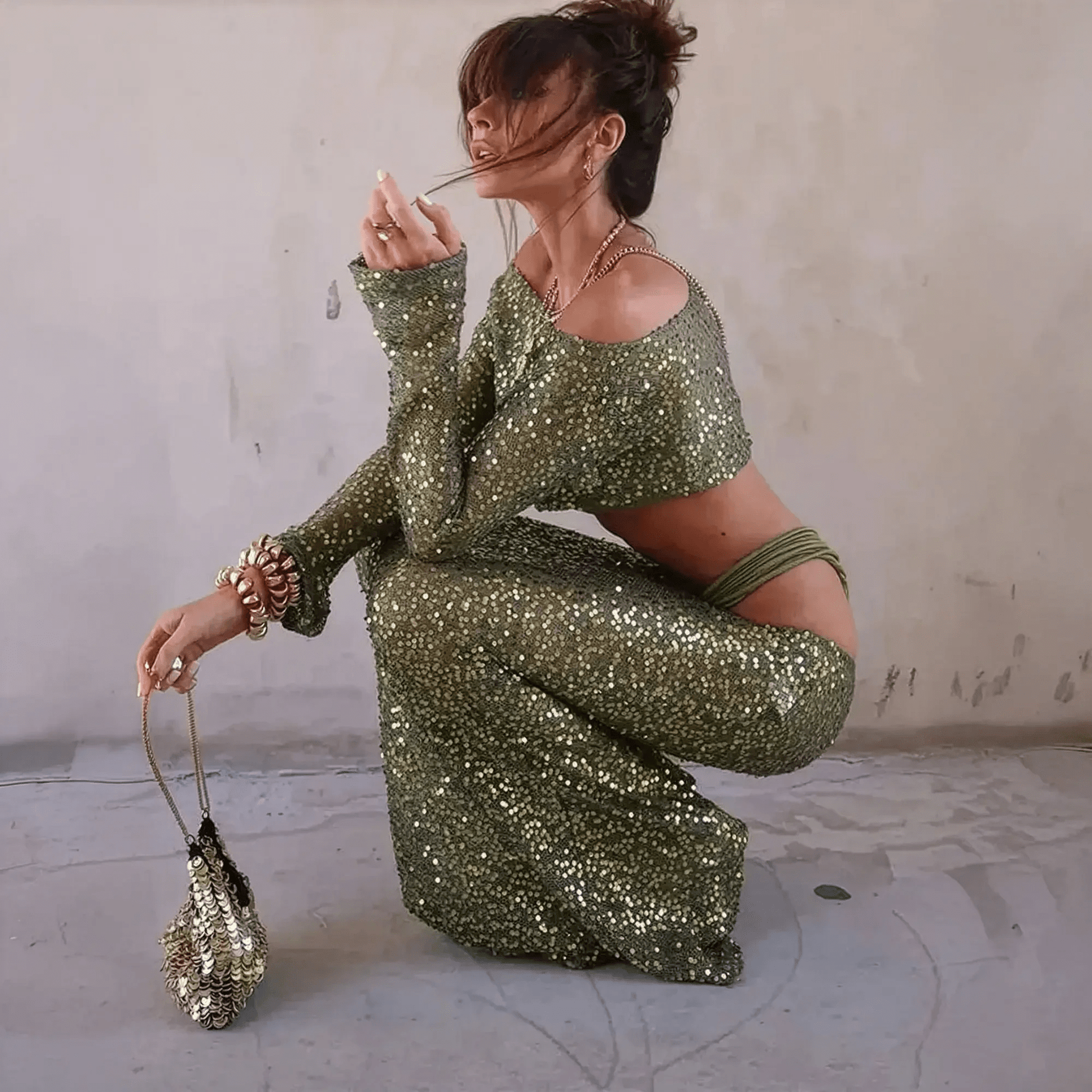 Ensemble Pailleté Jupe Longue - Saylana