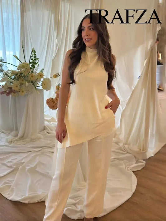Ensemble Sans Manches Dos Nu + Pantalon-Saylana