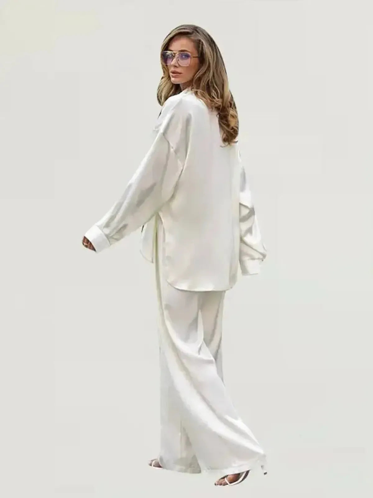 Ensemble Satiné Chemise + Pantalon-Saylana