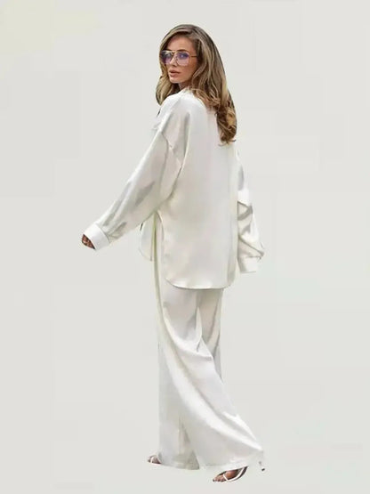 Ensemble Satiné Chemise + Pantalon-Saylana
