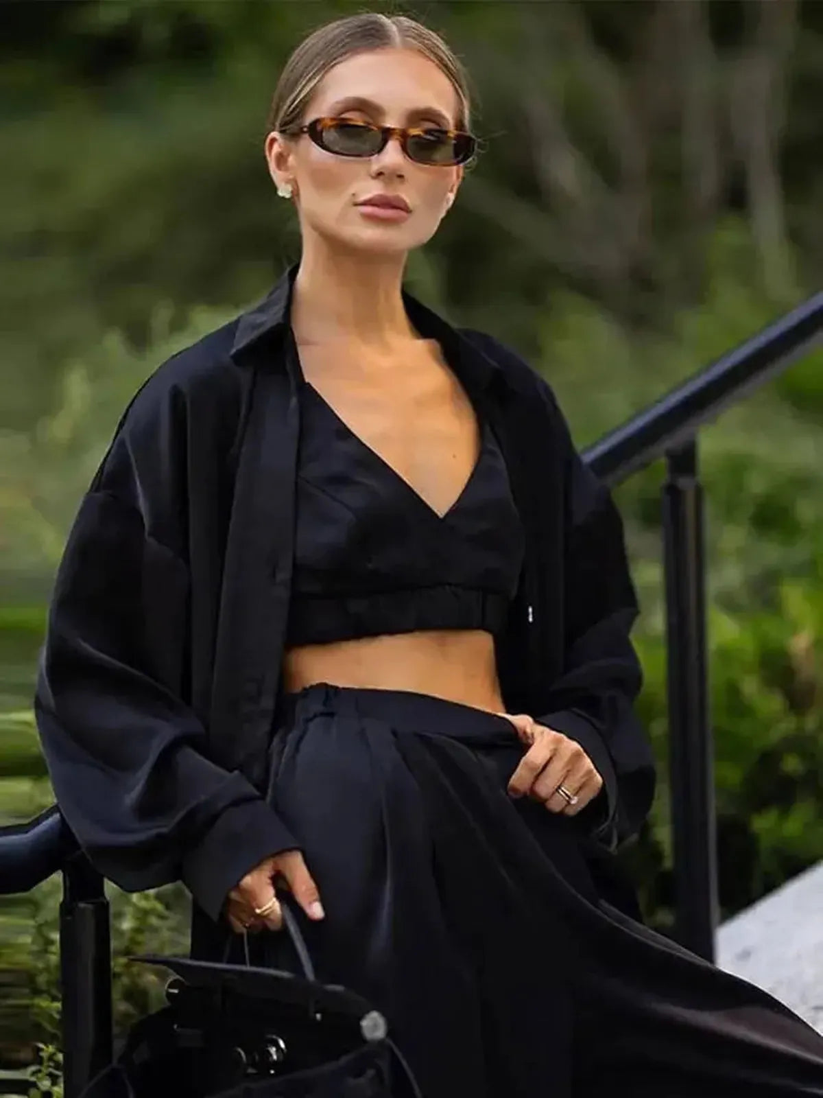 Ensemble Satiné Chemise + Pantalon-Saylana