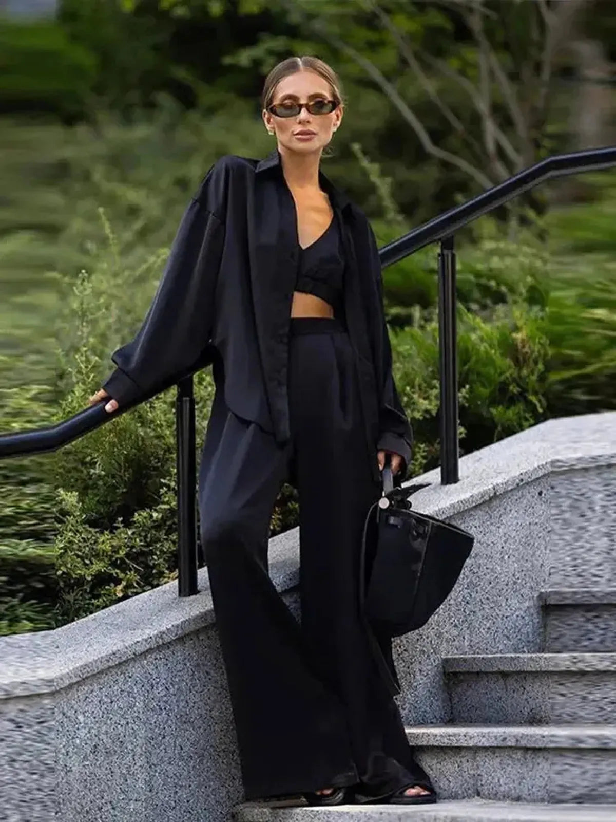 Ensemble Satiné Chemise + Pantalon-Saylana
