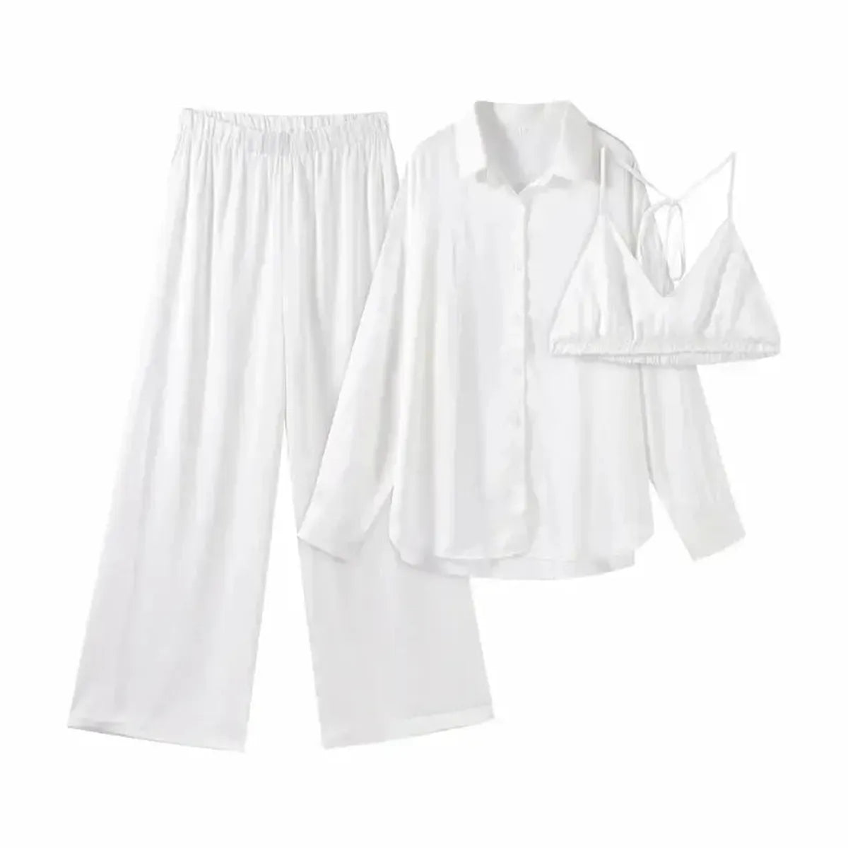 Ensemble Satiné Chemise + Pantalon-Saylana