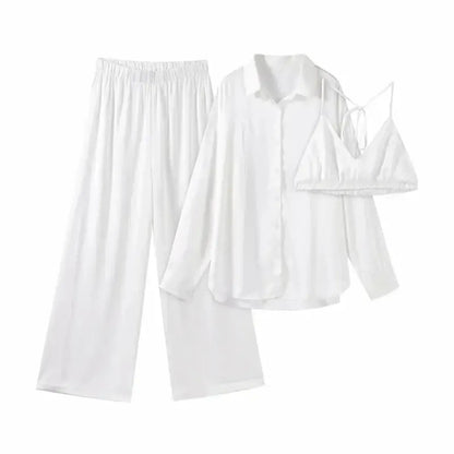 Ensemble Satiné Chemise + Pantalon-Saylana