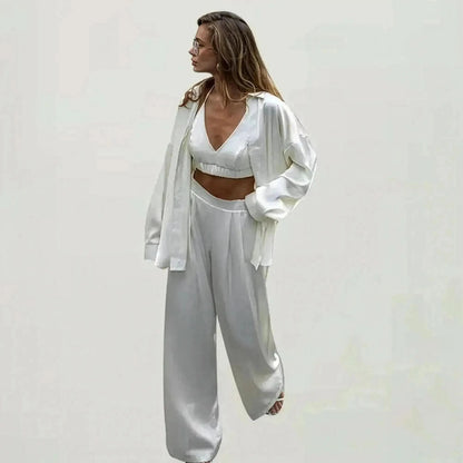 Ensemble Satiné Chemise + Pantalon - Saylana