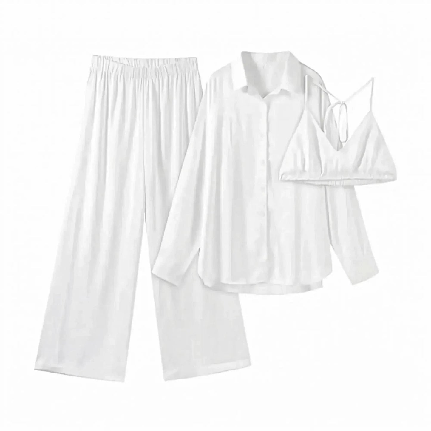 Ensemble Satiné Chemise + Pantalon - Saylana