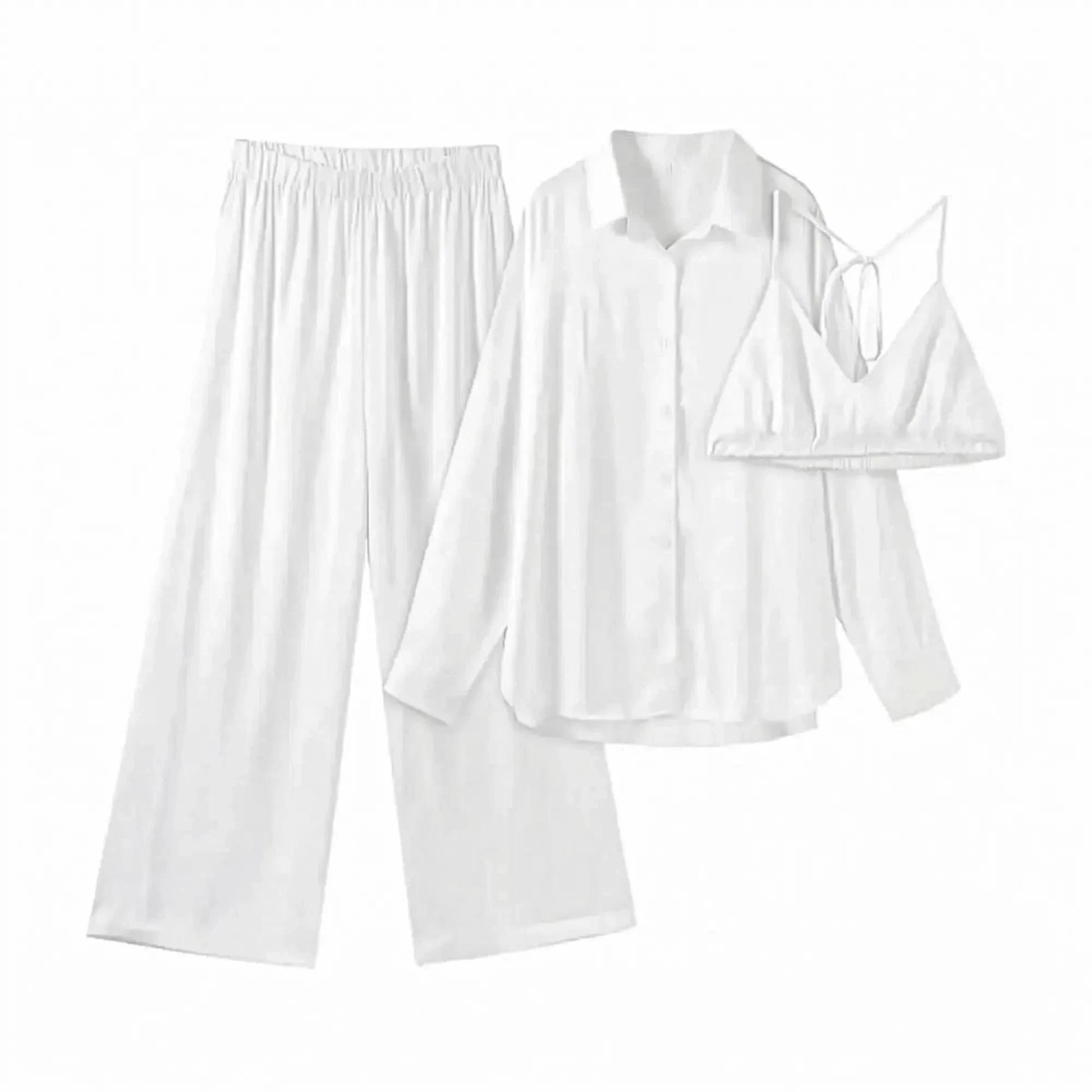 Ensemble Satiné Chemise + Pantalon - Saylana