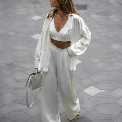 Ensemble Satiné Chemise + Pantalon - Saylana