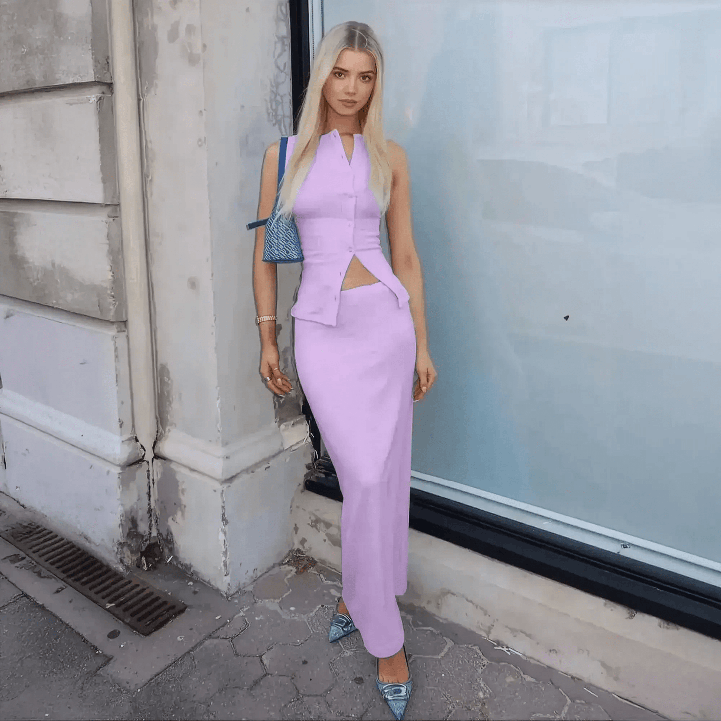 Ensemble Top Côtelé + Jupe Longue - Saylana