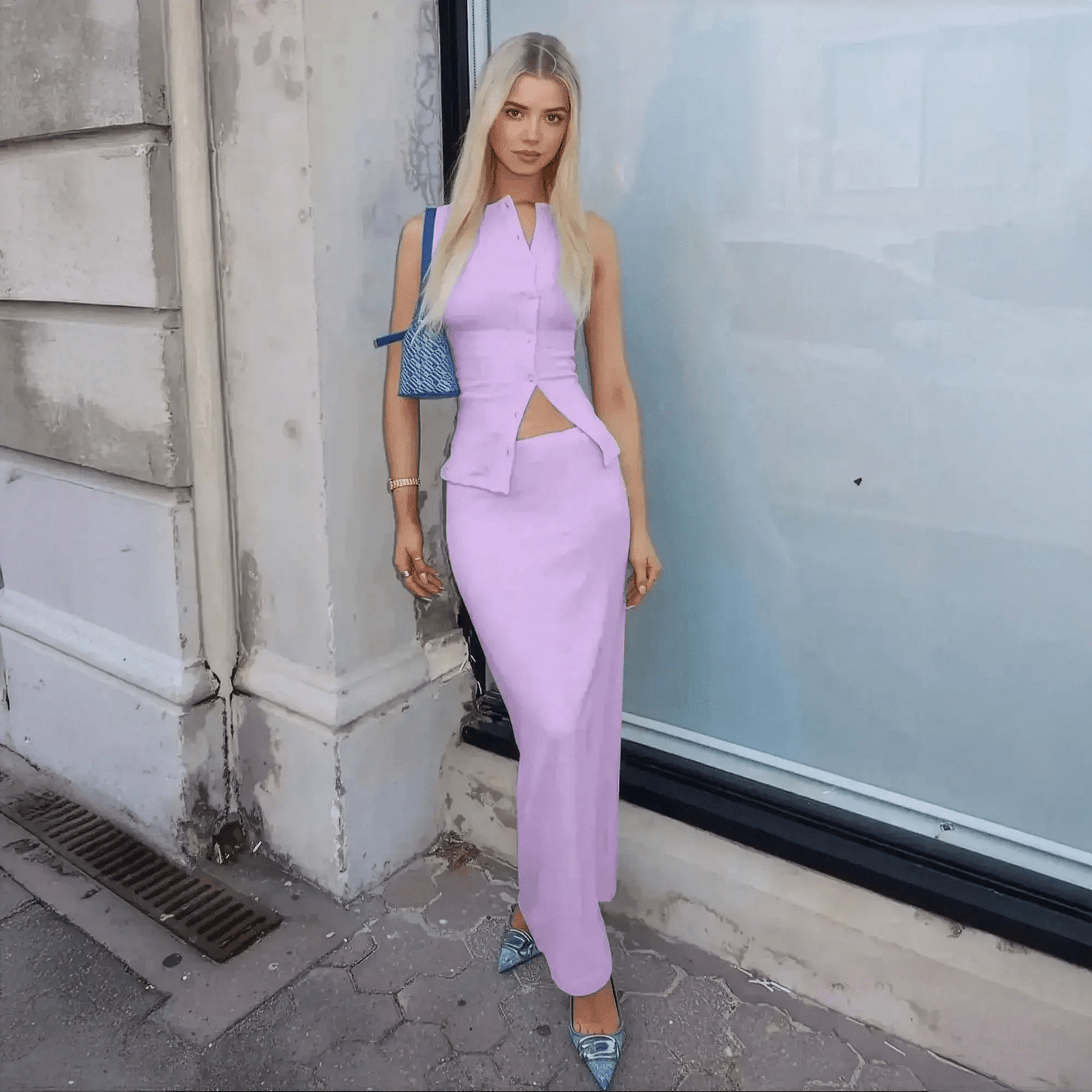 Ensemble Top Côtelé + Jupe Longue - Saylana