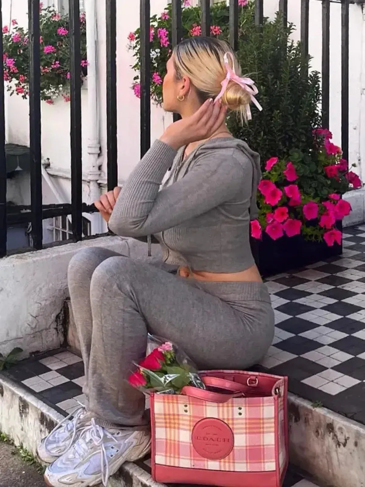 Ensemble Tricoté Femme : Crop Top + Pantalon-Saylana