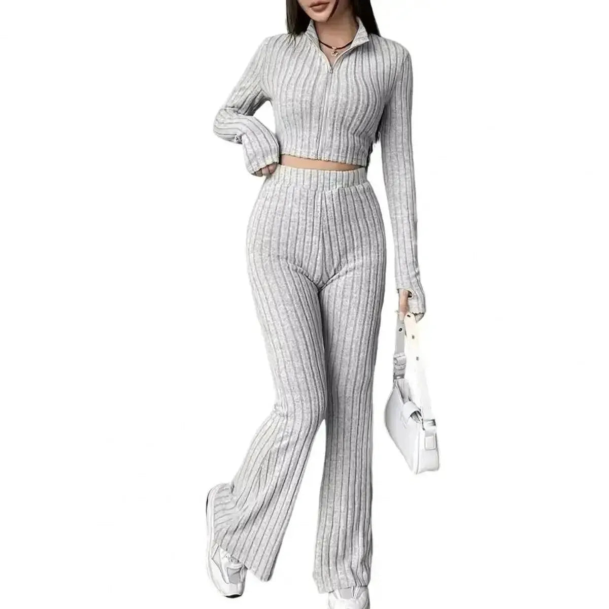 Ensemble Tricoté Haut + Pantalon Évasé-Saylana