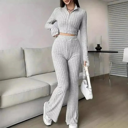 Ensemble Tricoté Haut + Pantalon Évasé-Saylana
