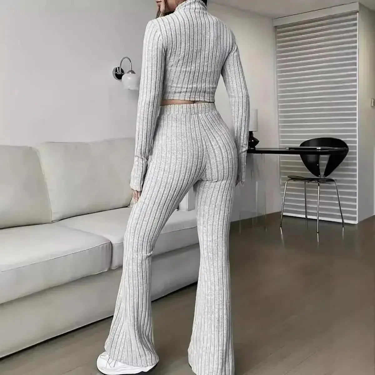 Ensemble Tricoté Haut + Pantalon Évasé-Saylana