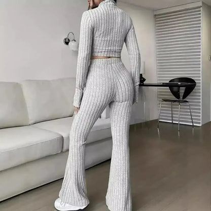 Ensemble Tricoté Haut + Pantalon Évasé-Saylana