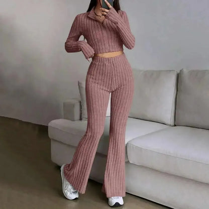 Ensemble Tricoté Haut + Pantalon Évasé-Saylana