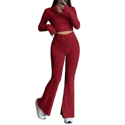 Ensemble Tricoté Haut + Pantalon Évasé-Saylana