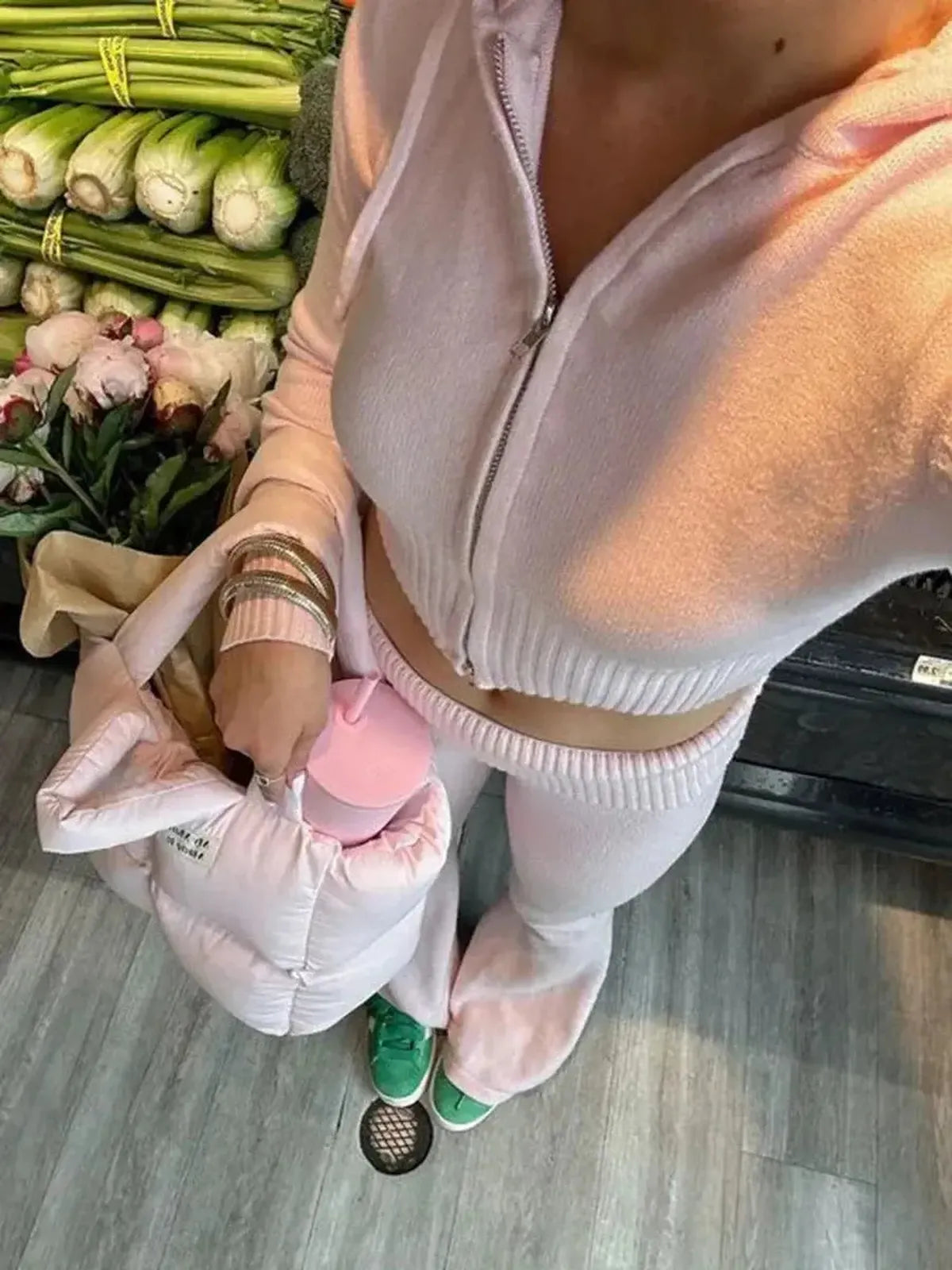 Ensemble Y2K Gilet Zippé + Pantalon Évasé-Saylana