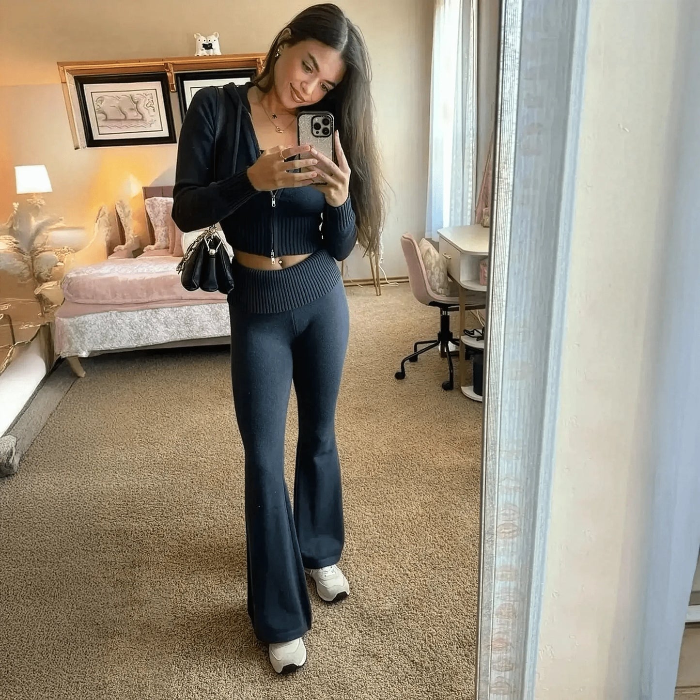 Ensemble Y2K Gilet Zippé + Pantalon Évasé - Saylana