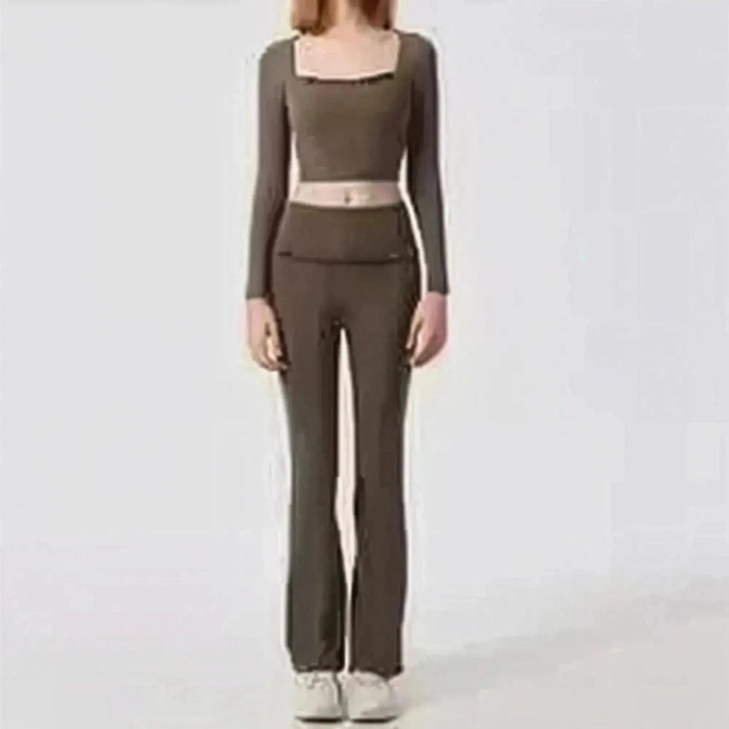 Ensemble Yoga Haut Long + Legging Évasé - Saylana