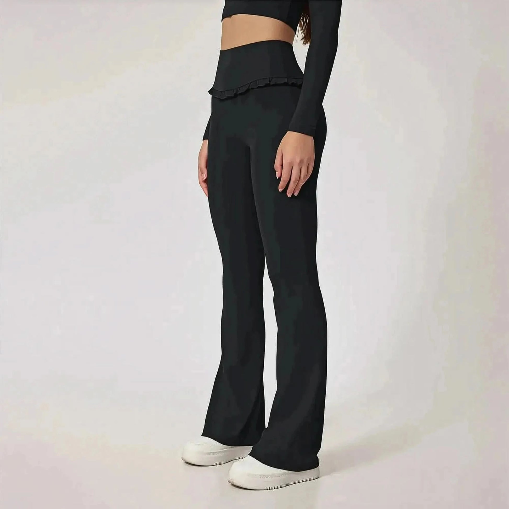 Ensemble Yoga Haut Long + Legging Évasé - Saylana