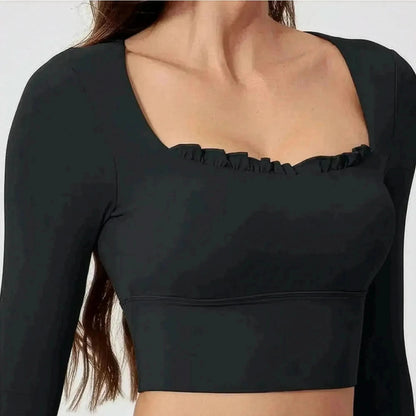 Ensemble Yoga Haut Long + Legging Évasé - Saylana