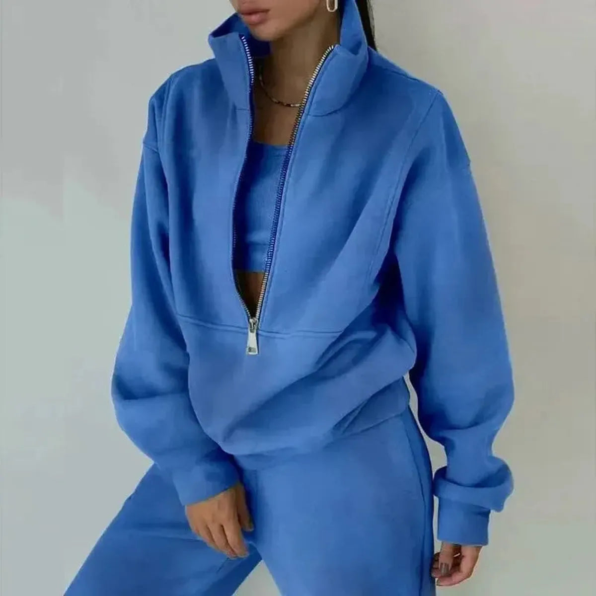 Ensemble Zippé Hoodie + Pantalon Femme Hiver-Saylana