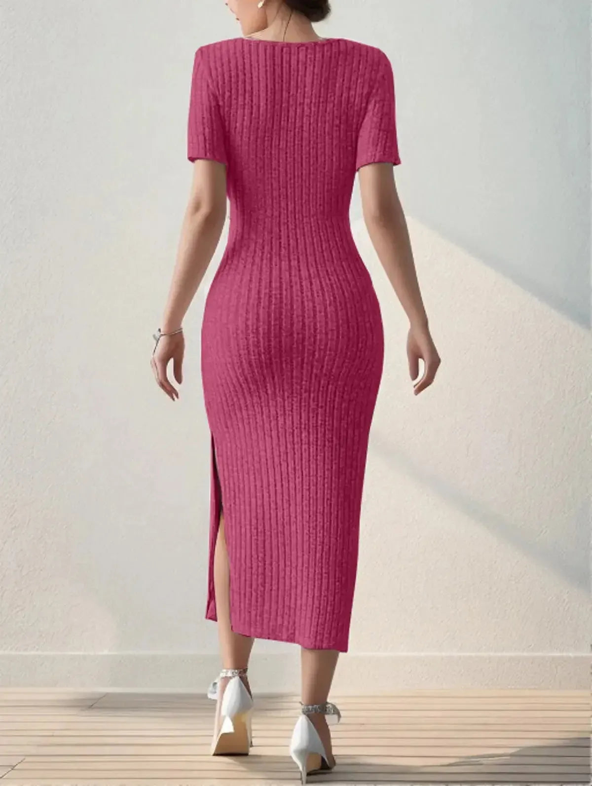 Été Chic : Robe Cintrée Mi-Longue-Saylana