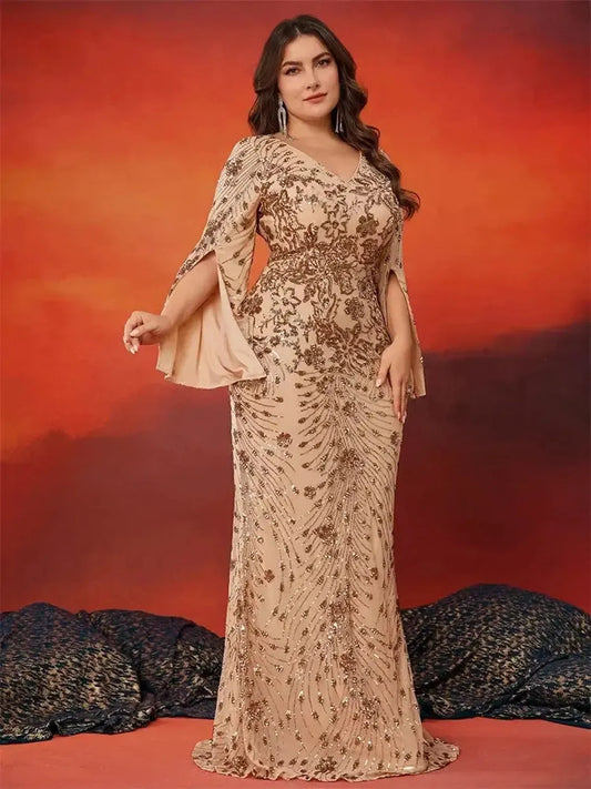 Grande Taille Soirée Sequins-Saylana