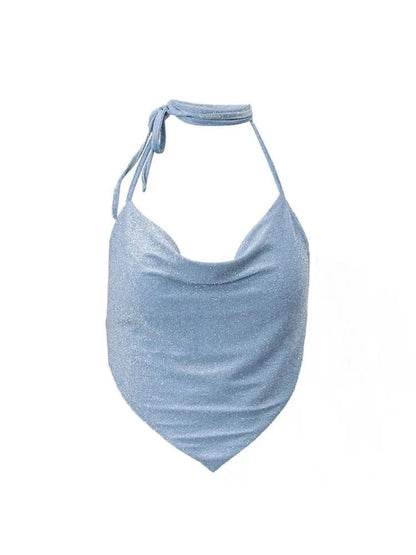 Halter Sexy Bleu Brillant Dos Nu - Saylana