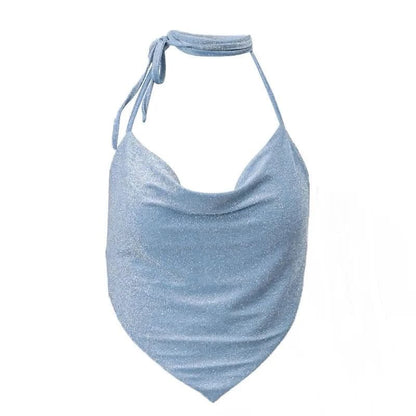 Halter Sexy Bleu Brillant Dos Nu - Saylana