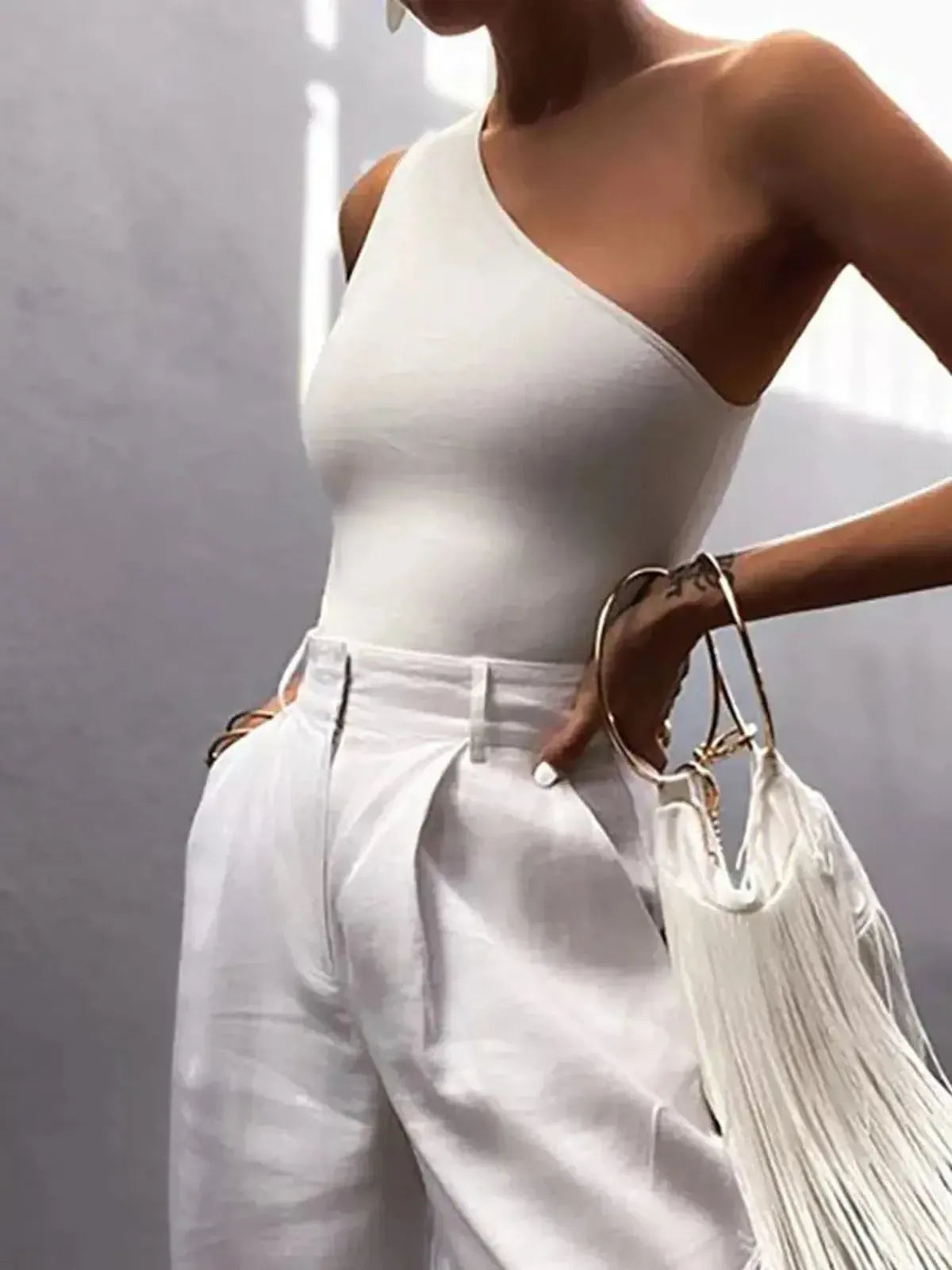 Haut asymétrique élastique été-Saylana