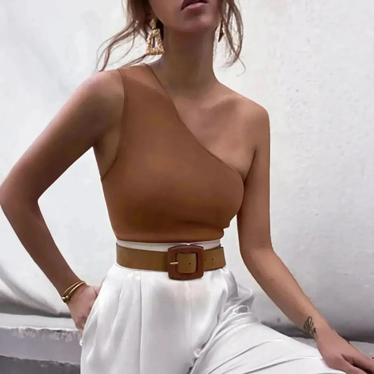 Haut asymétrique élastique été - Saylana