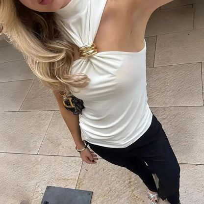 Haut Y2K bustier asymétrique sexy - Saylana